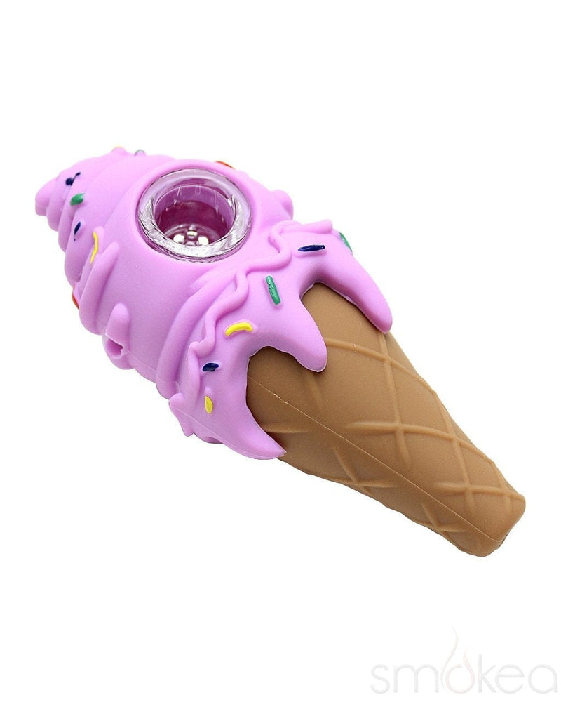 LIT SILICONE PINK ICE CREAM PIPE