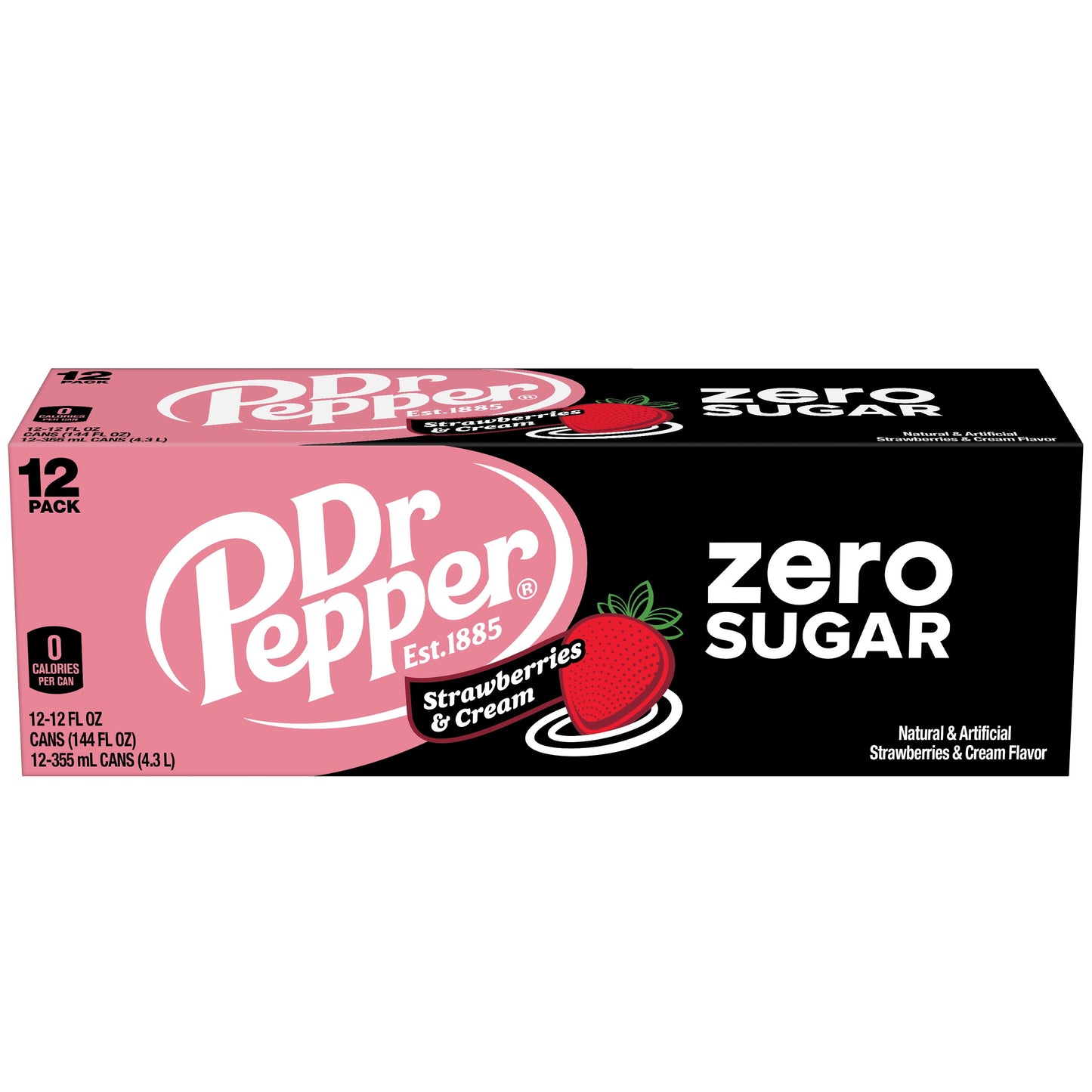 Dr Pepper Strawberries & Cream Zero Sugar - 12pack