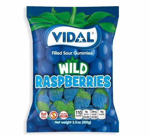 VIDAL GUMMI SOUR WILD RASPBERRY