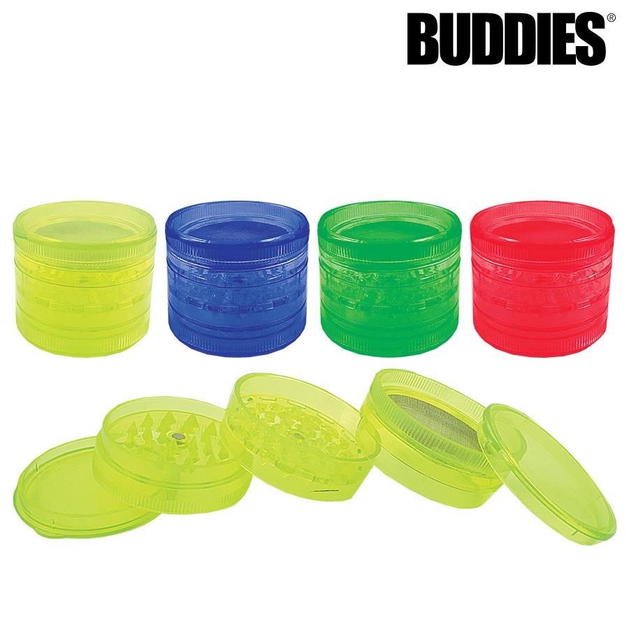 BUDDIES CLEAR PLASTIC GRINDERS – 604smoke
